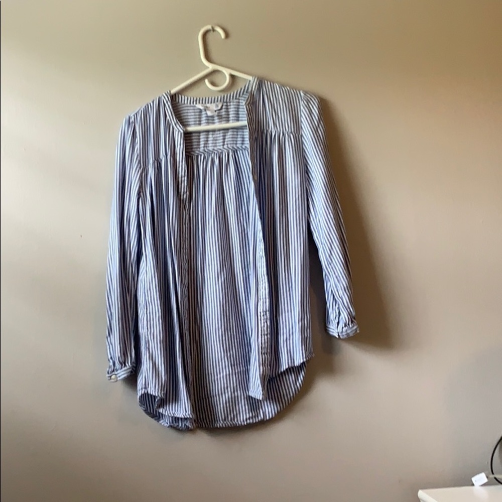 xs striped old navy button down